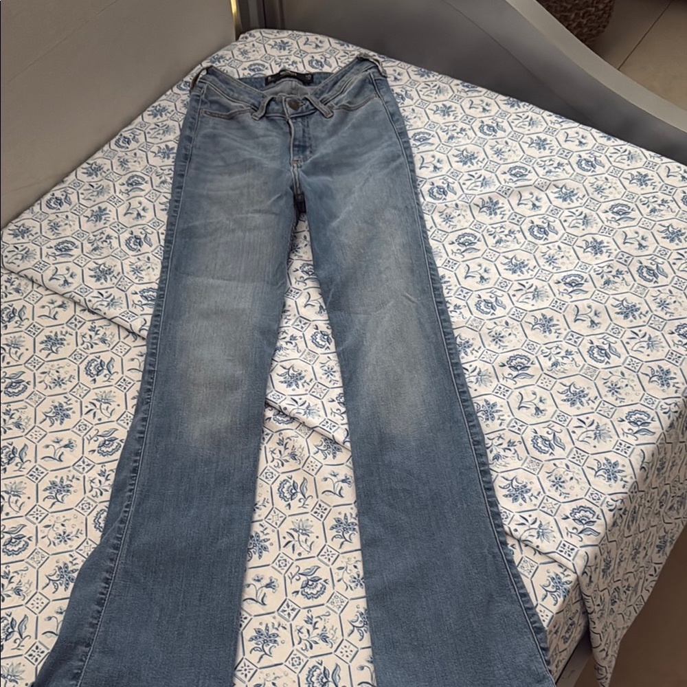 Hollister Blue Flare Wide Leg Jeans